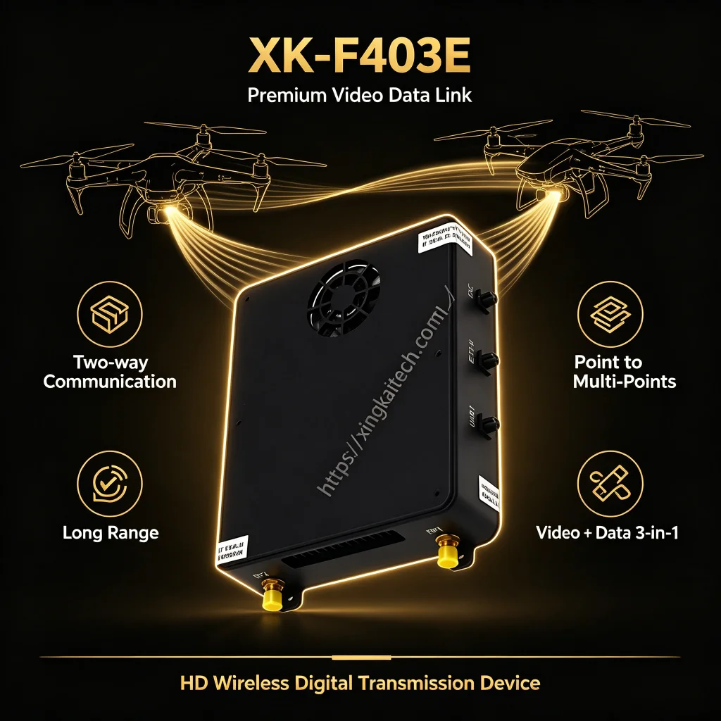 FHSS Frequency Hopping Long Range Video Data Transmission System 600Mhz 1.4G Aluminum Alloy for UAV Video Data Link