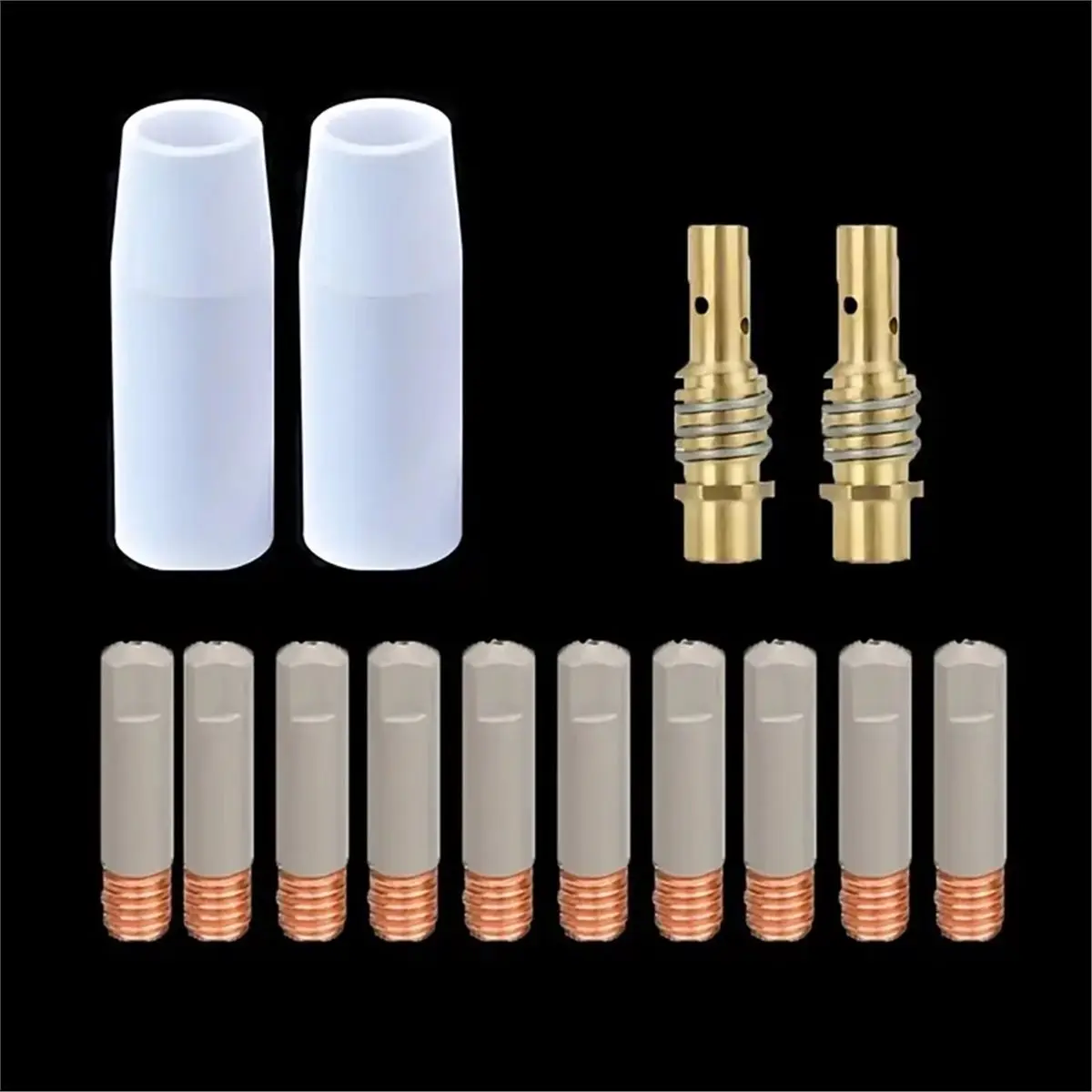 (PQWN) 14pcs MB15ak Mig Coated Anti-Spill Welding Nozzle European Airless Welding Accessories Ceramic Protective Cover 0.8mm