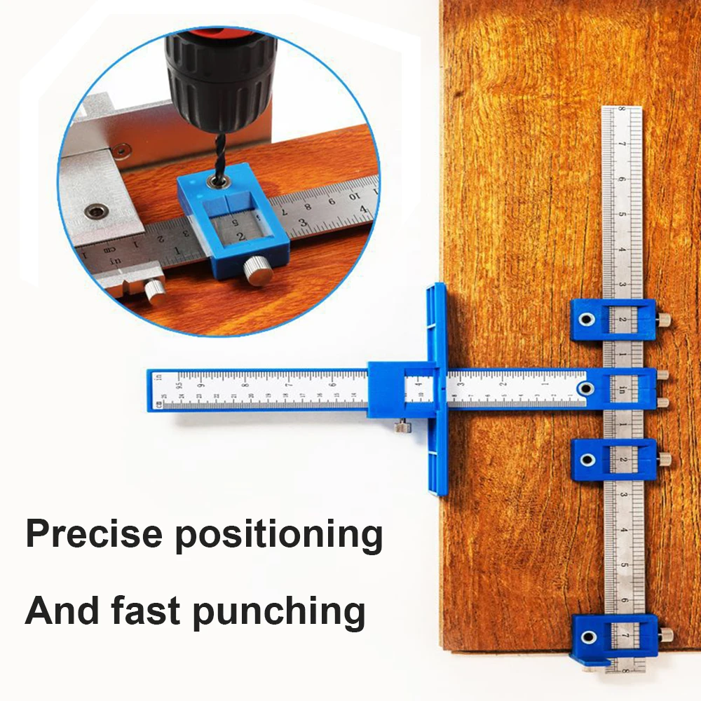 Cabinet Door Handle Installation Tool Punch Locator Hardware Fixture Adjustable Auxiliary Installation Locator Fixture Tool Set