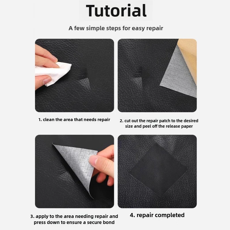 رقعة إصلاح الأريكة الجلدية ذاتية اللصق من أمازون عبر الحدود، رقعة مقعد جلدية، شريط إصلاح وسادة مقعد السيارة الكهربائية