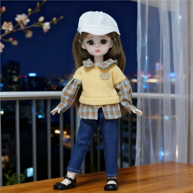 Poupée de maquillage BJD avec vêtements, 30cm, articulations à la mode, poupée mobile, yeux 3D, cheveux longs et bouclés, cadeau d'anniversaire pour fille, jouets pour enfants, 1/6