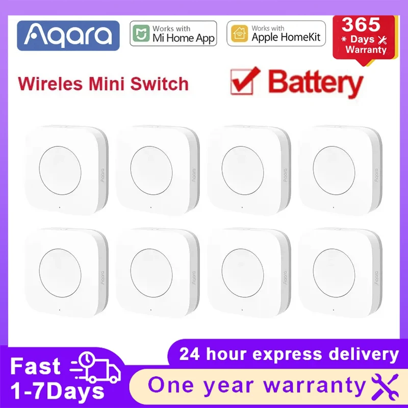 Aqara Smart Wireless Mini Switch Sensor Zigbee Connection Remote One Key Control Button Home Security Work With Xiao mi Mi Home