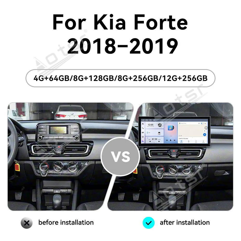 For Kia Forte 2018-2019 15.8 Inch Android 15 CarPlay Car Radio Touch Screen Multimedia Player GPS Navigation Head Unit Upgrade