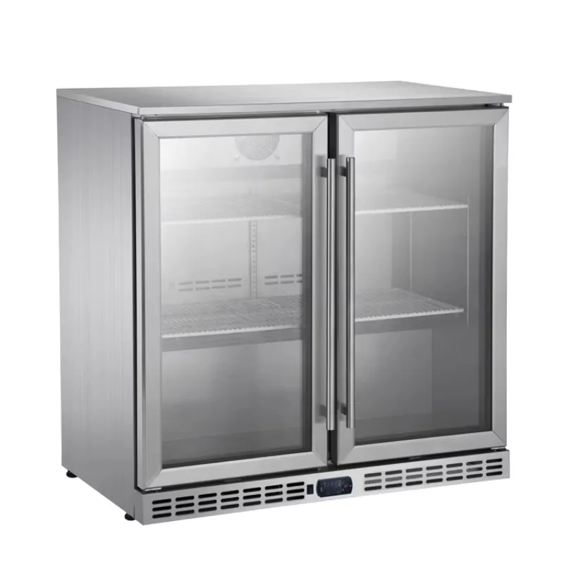 

Hotel Mini Bar Refrigerator 196L Cooler Glass Hinged Door Beverage Display Built-in Beer Refrigerator