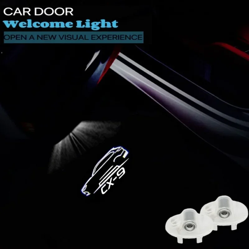 2PCS Wireless Courtesy Lamp Car Door Welcome Light LED Proiector For Mazda RX-8 CX-9 2006-2016 A8 RUIYI ATENZA  A8 2011-2013