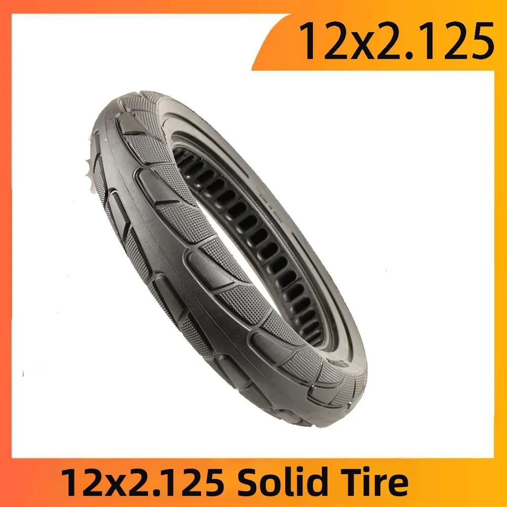 

12 Inch For Electric Bike Tire Solid Rubber 12x2 125 with Pattern for Traction and Load Capacity 6 Ply Non Slip Design