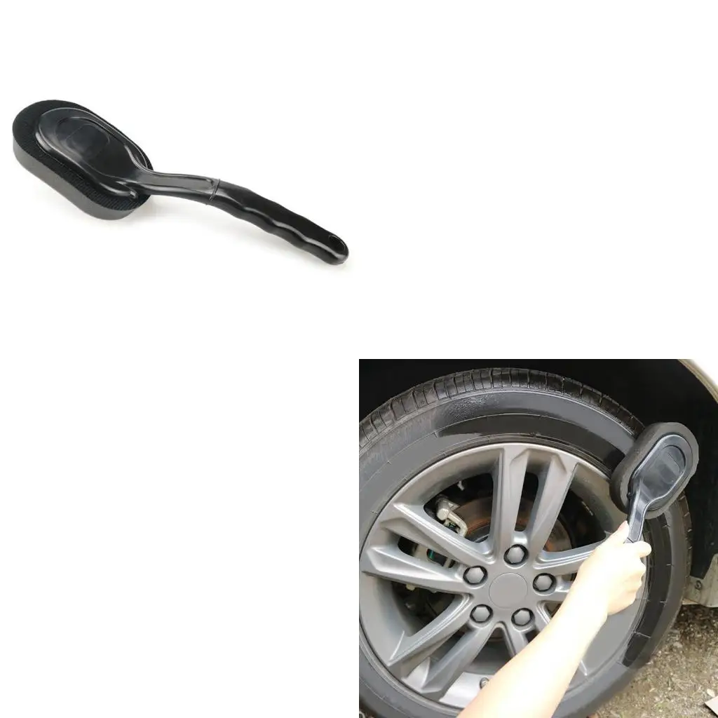 Tire Applicator Brush Tire Dressing Applicator Sponge Brush Curved Handle