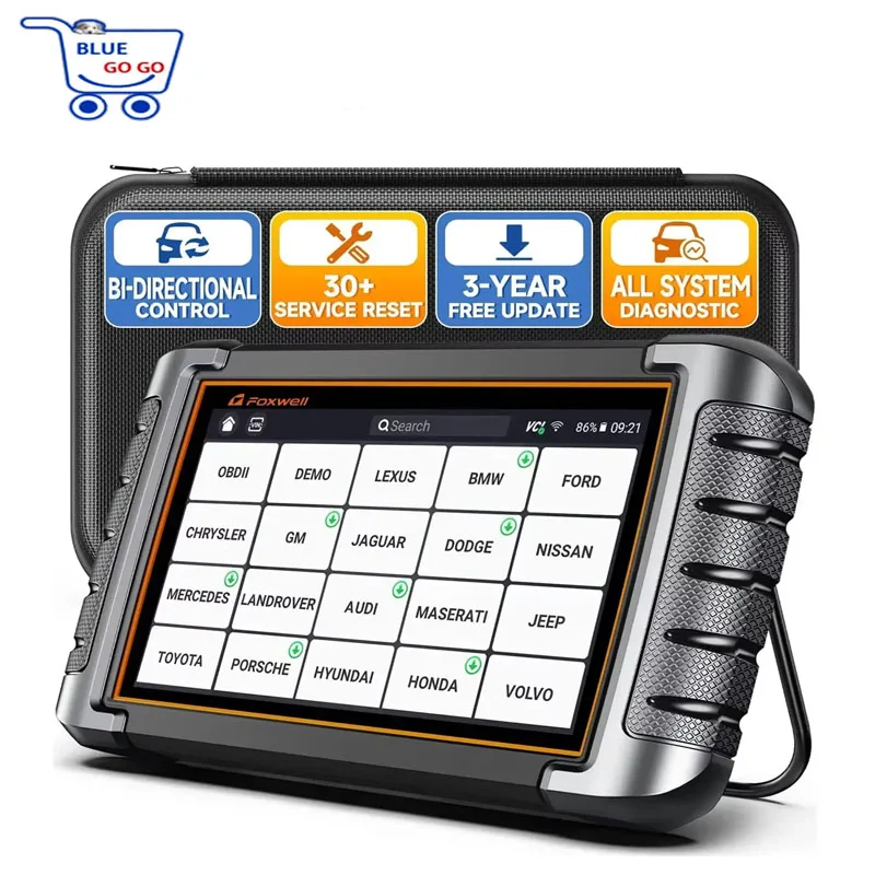 Escáner de Diagnóstico Automotriz FOXWELL NT809 con Control Bidireccional, Escáner OBD2 para Todos los Sistemas del Automóvil, Herramienta de Diagnóstico con Más de 30 Servicios OBD2