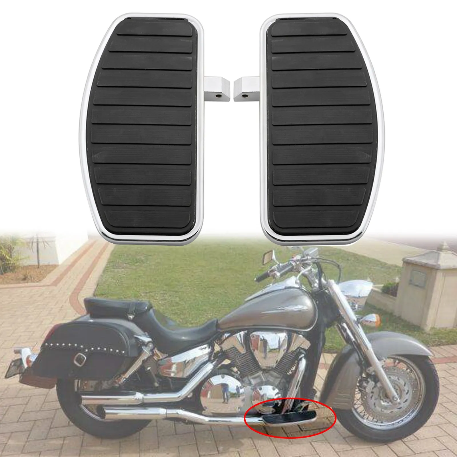

Universal Front Foot Pegs Footboard For Honda VTX 1800 1300 For Yamaha V-STAR XVS400 XV250
