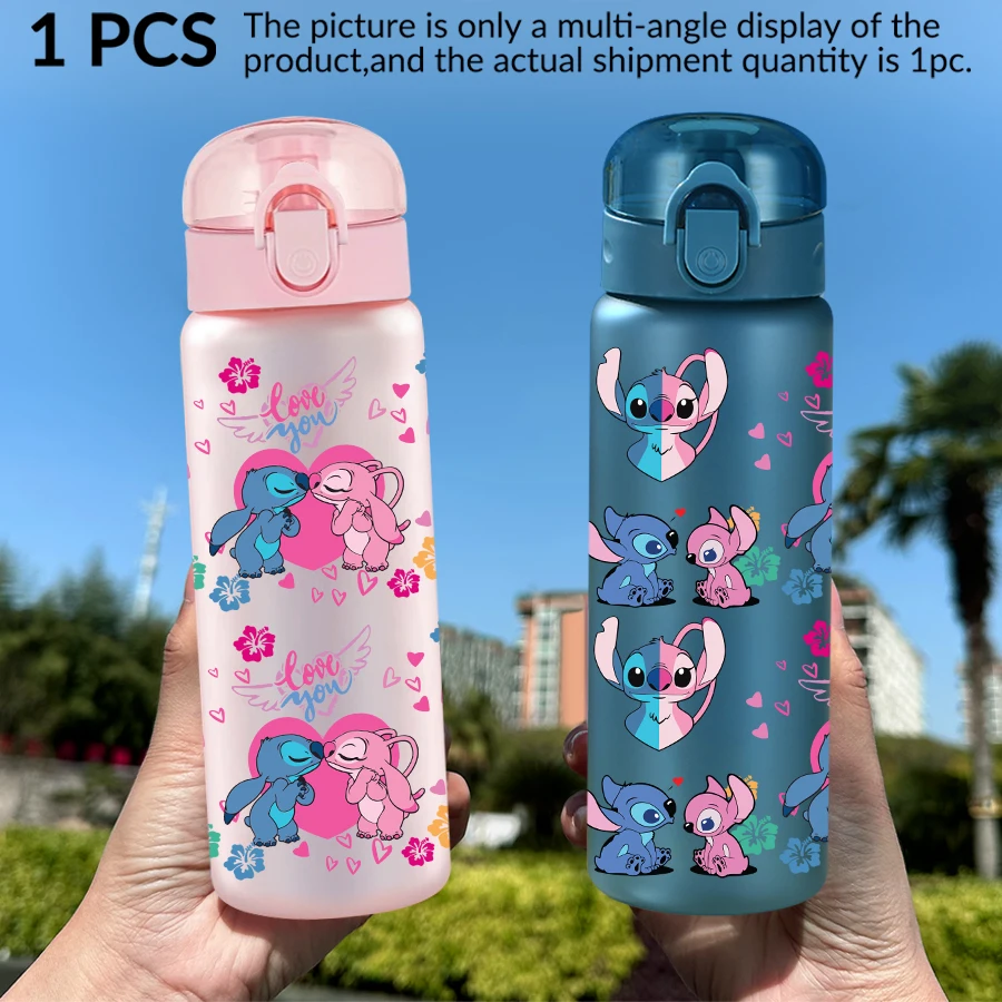 1 قطعة ديزني غرزة الملاك نمط 26 أوقية زجاجة ماء بلاستيكية الرياضة في الهواء الطلق كوب ماء عيد ميلاد/العودة إلى المدرسة هدية