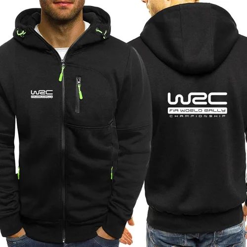 Nueva primavera otoño hombres World Rally Championship WRC Logo impresión moda ropa de calle con capucha Casual cremallera sudaderas con capucha de alta calidad