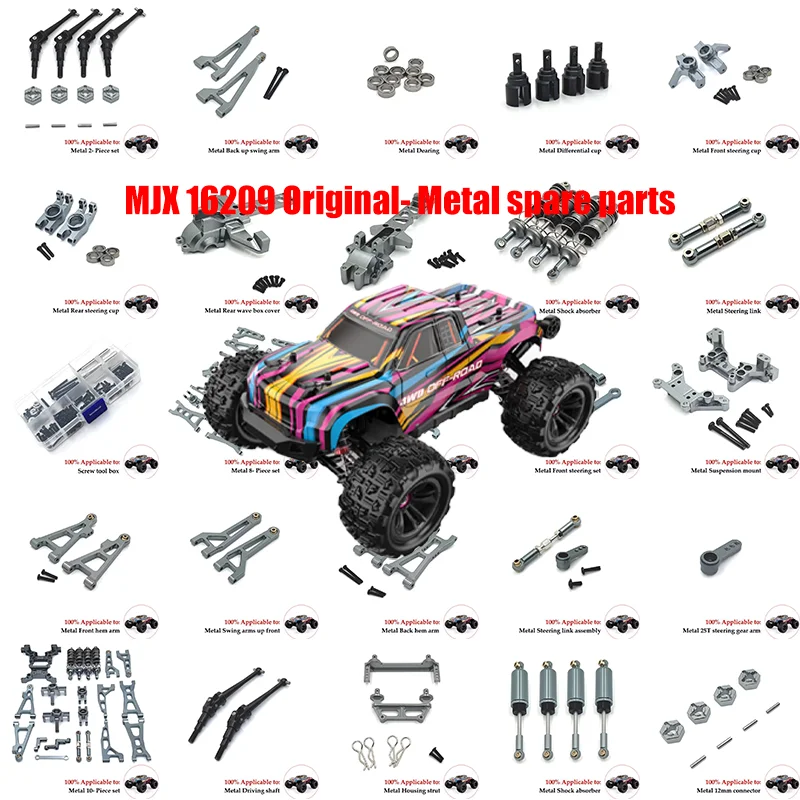 Mjx-Pièces de rechange Hyper Go pour voitures RC, 1/16 Brushless, camion tout-terrain, Bumosquito, pièces de rechange pour mise à niveau 16208, 16209, 16210