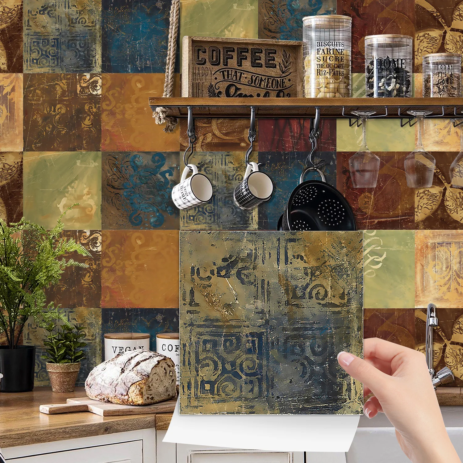 

Self-Adhesive Wall Stickers 24Pcs Set, Waterproof PVC Tile Decals for Kitchen Bathroom, Easy Peel & Stick Home Decor