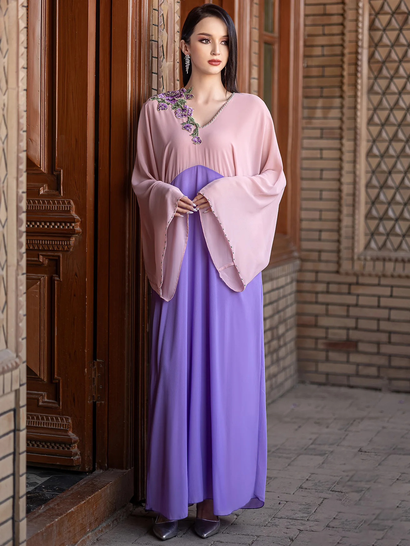 long sleeve dresses near me LaDivine 7475 Formal Dress Evening Gown line drapes softly #SMAF JUMISEE Women's Flowy Cloak Size:US 6