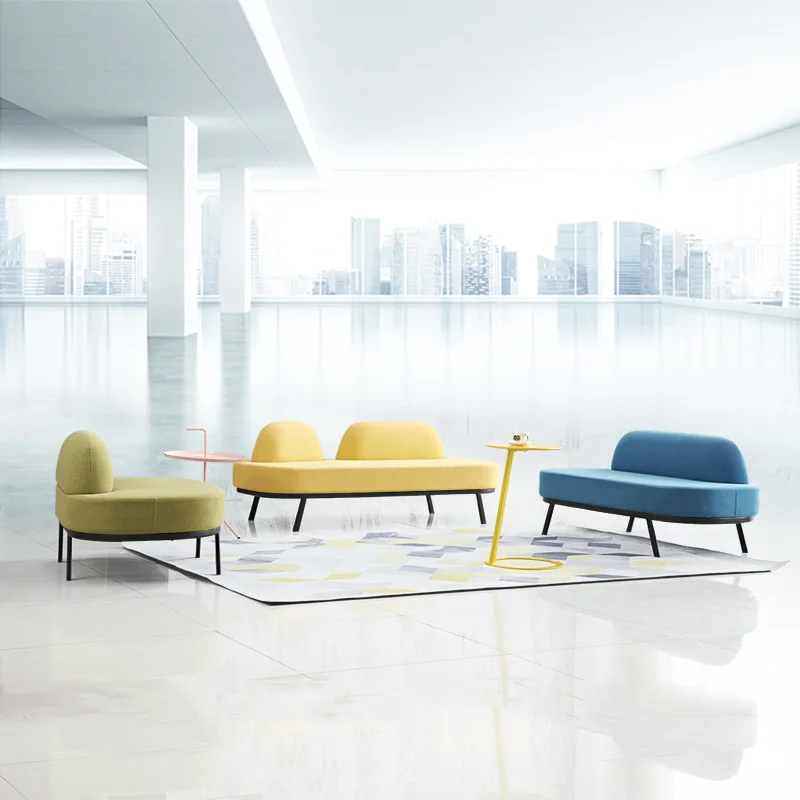Modern living room furniture conference, home furnishing Japanese-style simple small apartment fabric combination sofa