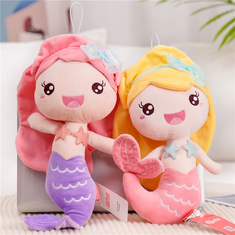 High Quality Cute Little Princess Style Mermaid Plush Toy Stuffed Fairy Tale Mermaid Doll Sleeping Pillow Birthday Gift