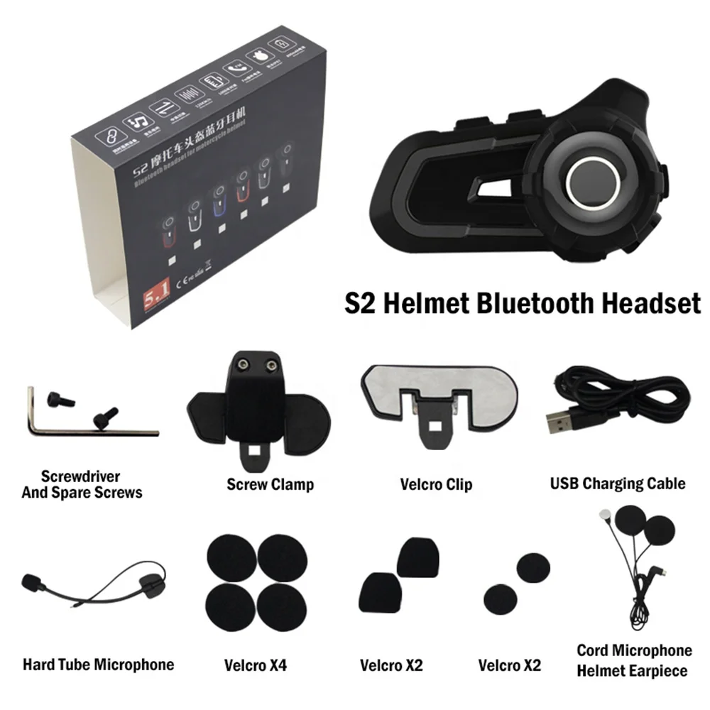 Waterproof 3 Riders Moto Helmet Bt Headset Headphone  Helmet Communicator Motorcycle