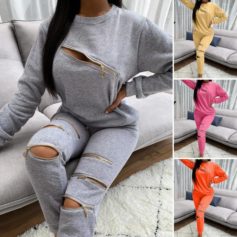 Orange Women Autumn Casual Two Piece Set Hooded Crop Tops Sporty Leggings Matching Stretchy Soft Skinny Fitness Slim Streetwear