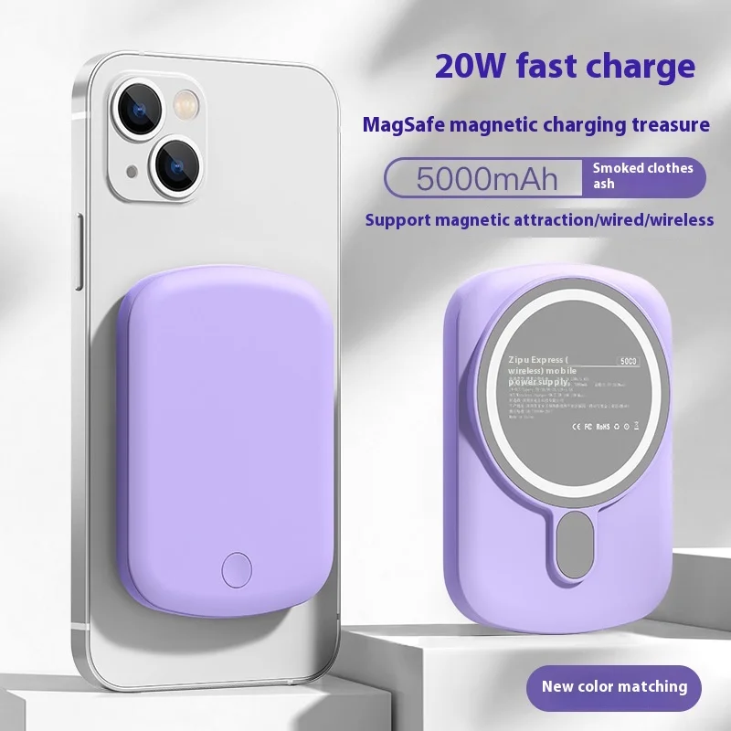 MagSafe magnetic power bank, suitable for Apple 13 wireless power bank 20W mini ultra-thin mobile power supply