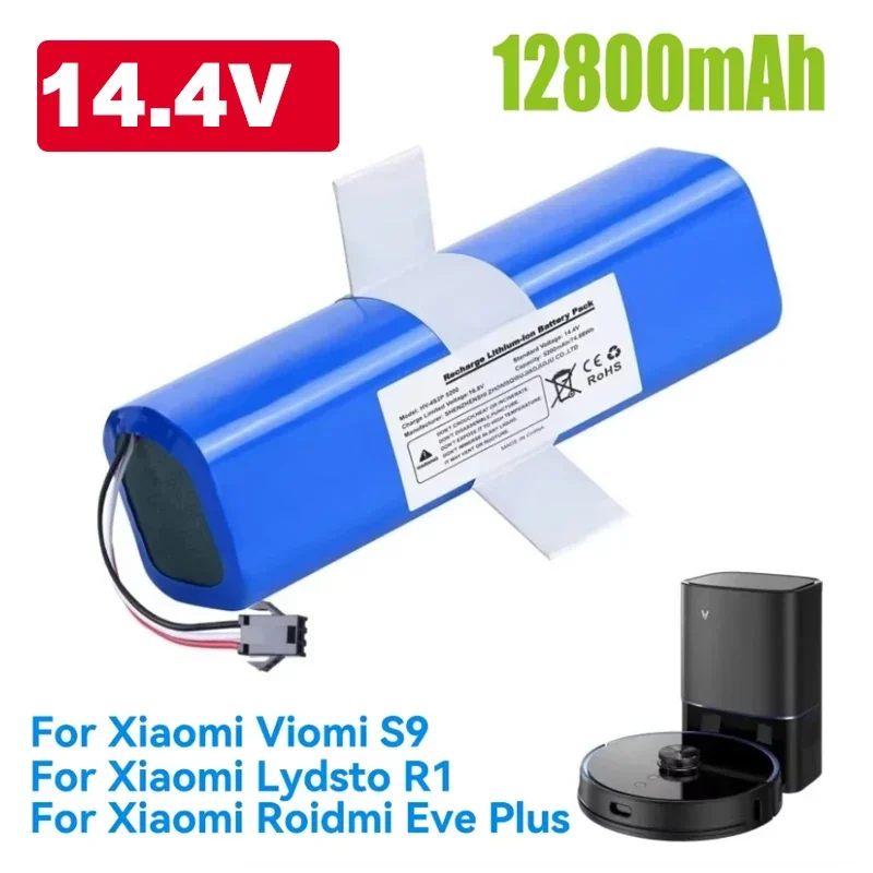 Original 14.4V 12800mAh Li-ion Battery Lydsto R1,Roidmi Eve Plus,Proscenic M7 MAX,M7 Pro,M8 Pro,U6,Lenovo LR1 Vacuum Cleaner