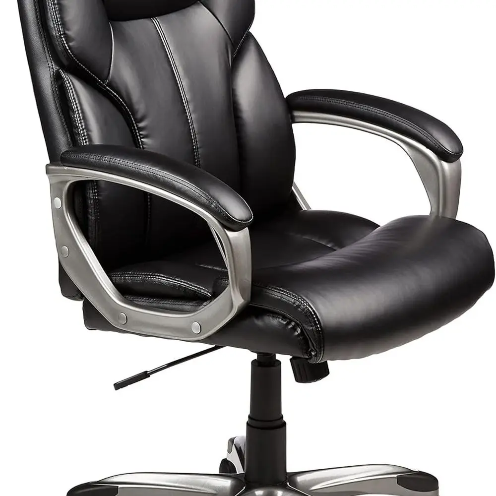 

Офисный стул с высокой спинкой, регулируемая высота, наклон, поворотный, один размер, черный/серебристый