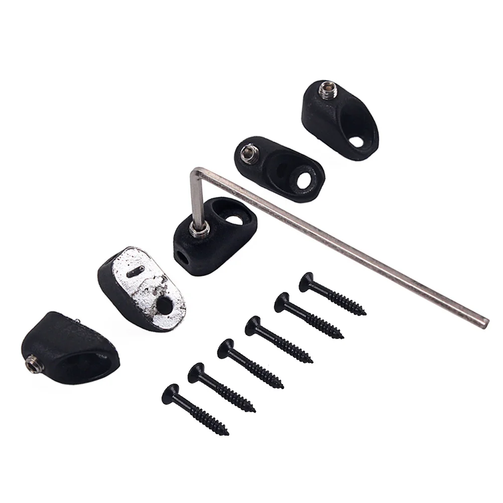 

6Pcs Black Headless Guitar Locking Nut Electric Bass String Lock Set Includes 1 Wrench 6 Screws Guitar Replacement Parts