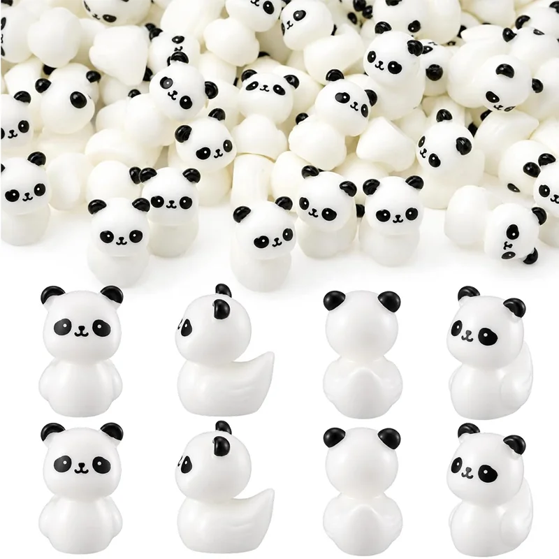5/10Pcs Mini Resin Panda Duck, Tiny Animal Figurines, Potted Plants, Fairy Garden Miniatures and Micro Landscape Accessories
