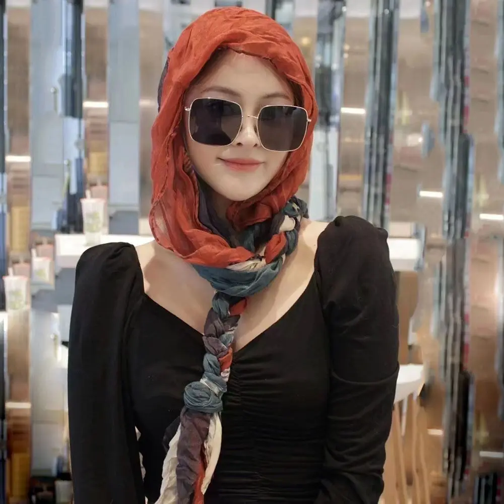 Schals Mütze Schal Mütze Stirnband Hüte Muslimische Baotou Mütze Sonnenschutz Schal Kopftuch Sonnenschutz Turban