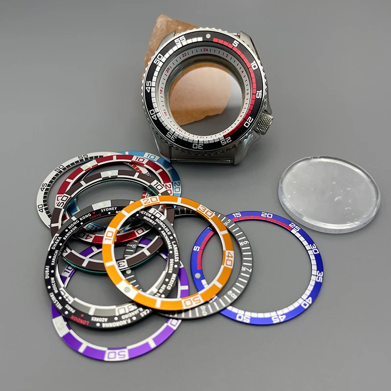 

42mm Silver SKX007 Watch Case Sapphire Crystal Glass Fit for NH35 NH36 NH38 4R 7S Movement 28.5mm Dail Watch Cases Modified Part