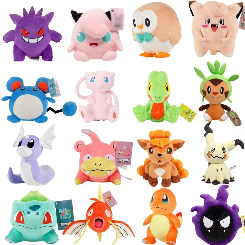 Pokemon Plush Pikachu Eevee Charizard Vaporeon Rayquaza Gyarados Jigglypuff Psyduck Lapras Mew Snorlax Soft Stuffed Toy for Kids