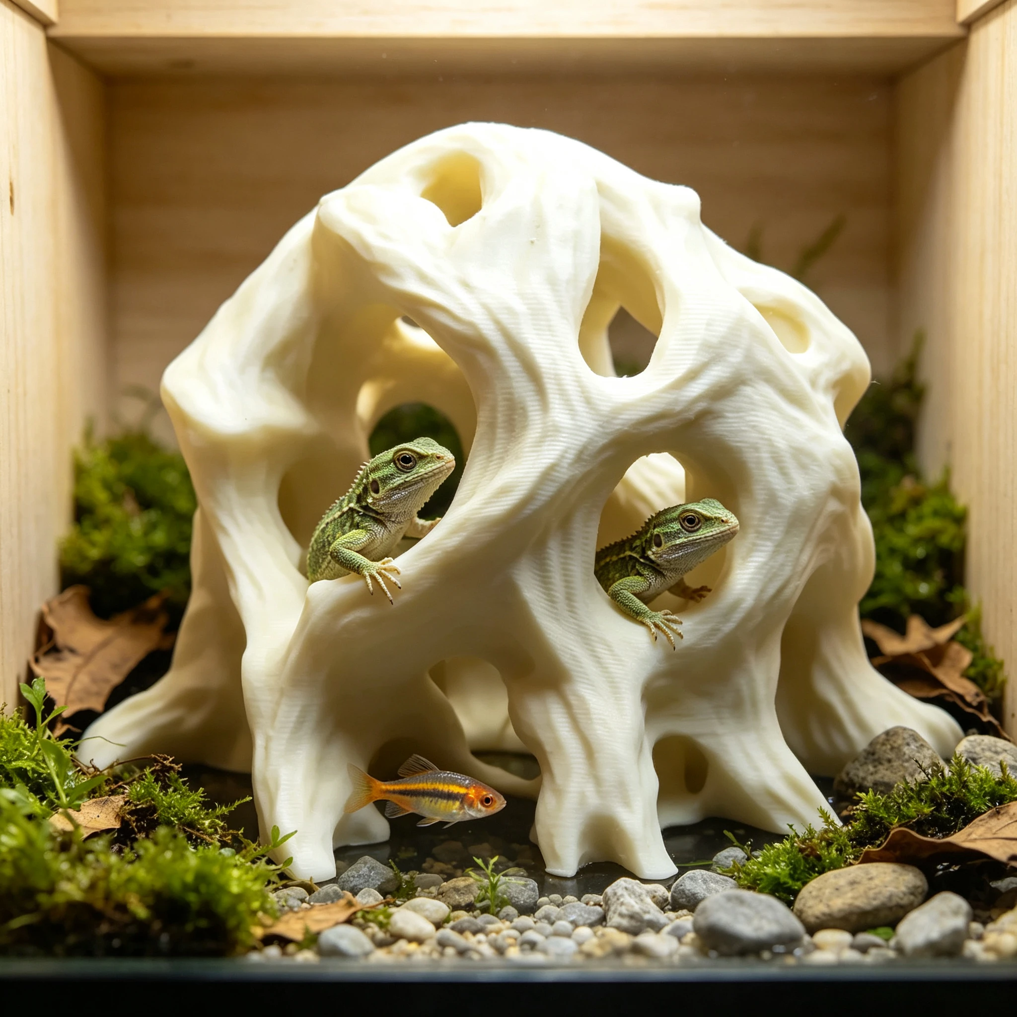 3D Printing Lizard - 3D-печатное укрытие из коряги для рептилий,