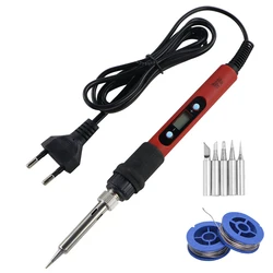 New 80W Adjustable Temperature Electric Soldering Iron Welding Tools Ceramic Heater Soldering Tips Desoldering Pump Rework