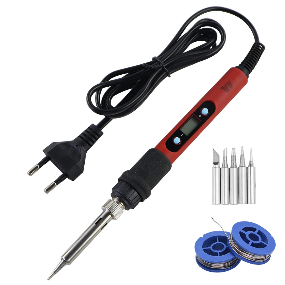 New 80W Adjustable Temperature Electric Soldering Iron Welding Tools Ceramic Heater Soldering Tips Desoldering Pump Rework