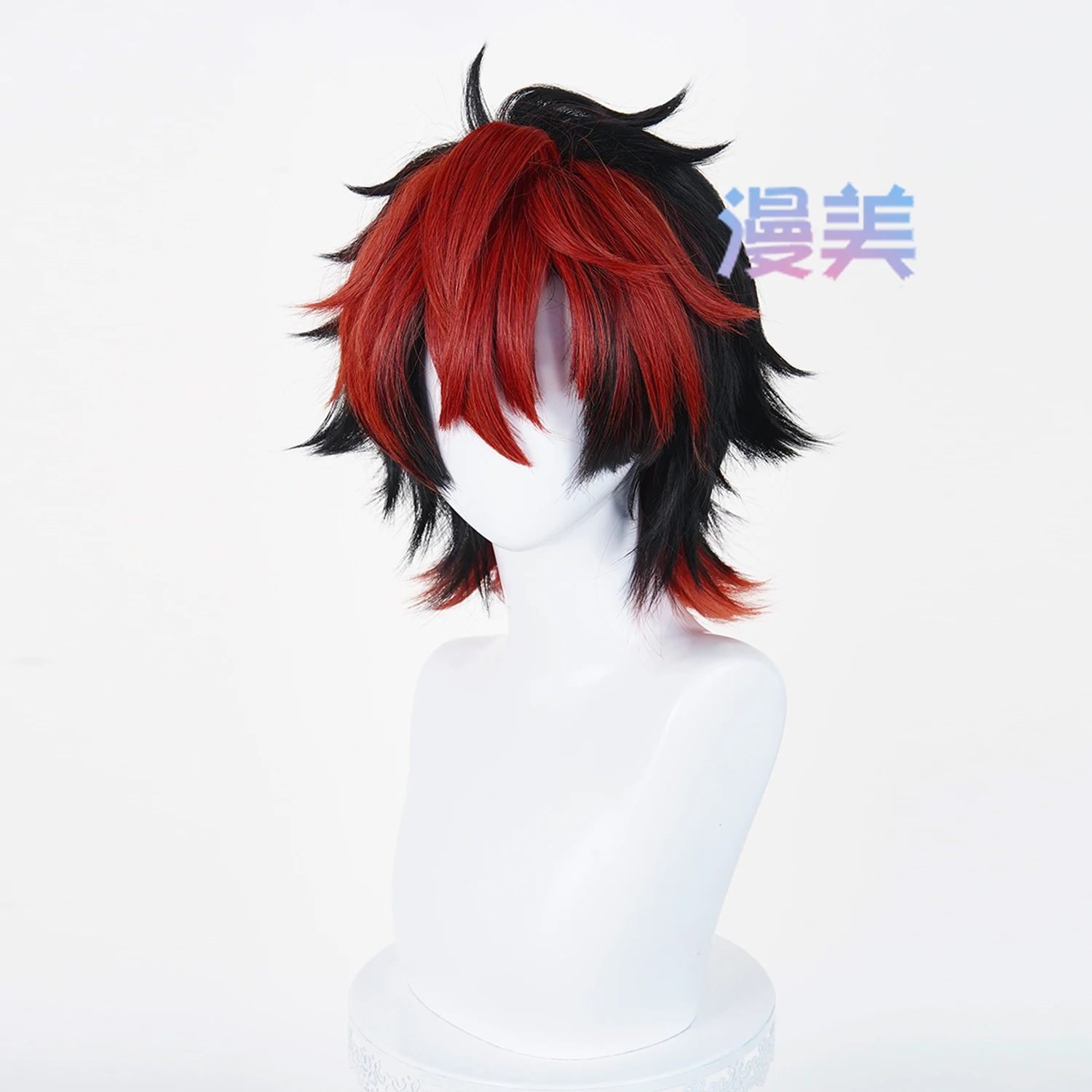 Game Zenless Zone Zero Komano Manato Cosplay Wig Black Red Short Hair Manato Cosplay Hair For Comicon Party Adult Women Men
