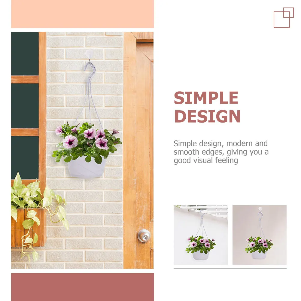 

8 set 8 Sets Plastic Hanging Flower Pots Chlorophytum Orchid Hook Planters Decorative Balcony Garden Planter Modern Edge Plant