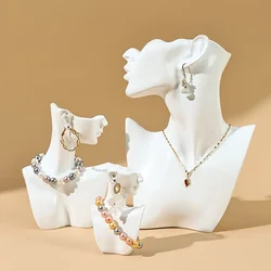 Spot white resin portrait mannequin stand window live streaming necklace earrings display props bracelet bracelet display shelf