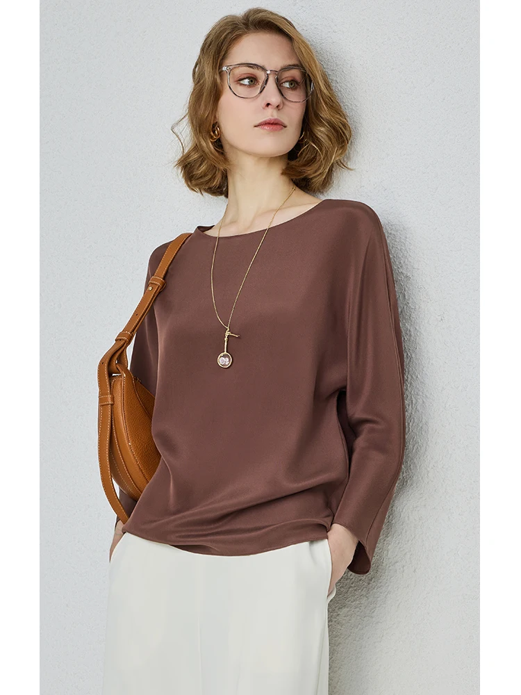 

UNQ Silky Draping 6A Silk 30 Momme Heavyweight Real Silk Minimalist Loose Top Half Skirt Commute Simple Style Long S...