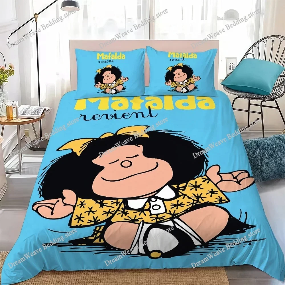 Cute Cartoon Mafalda Duvet Cover Set Home Style Bedding Soft Laundry Cotton Bed Student Dormitory Gift519519