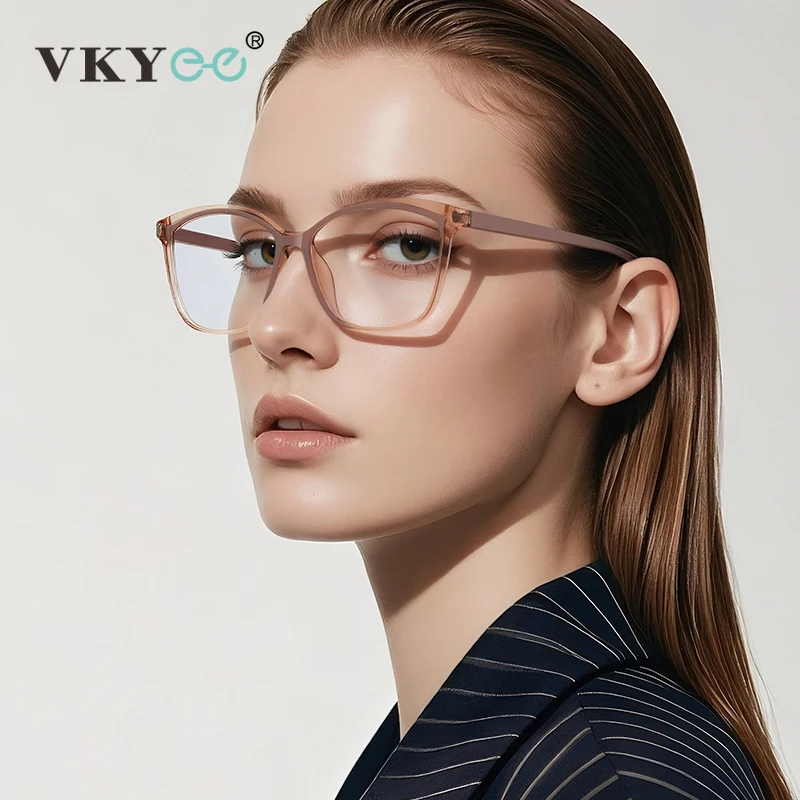 VICKY New Personalized Simple Geometric Fashion Design Ladies Reading Blue Light Glasses Customizable Prescription LS052