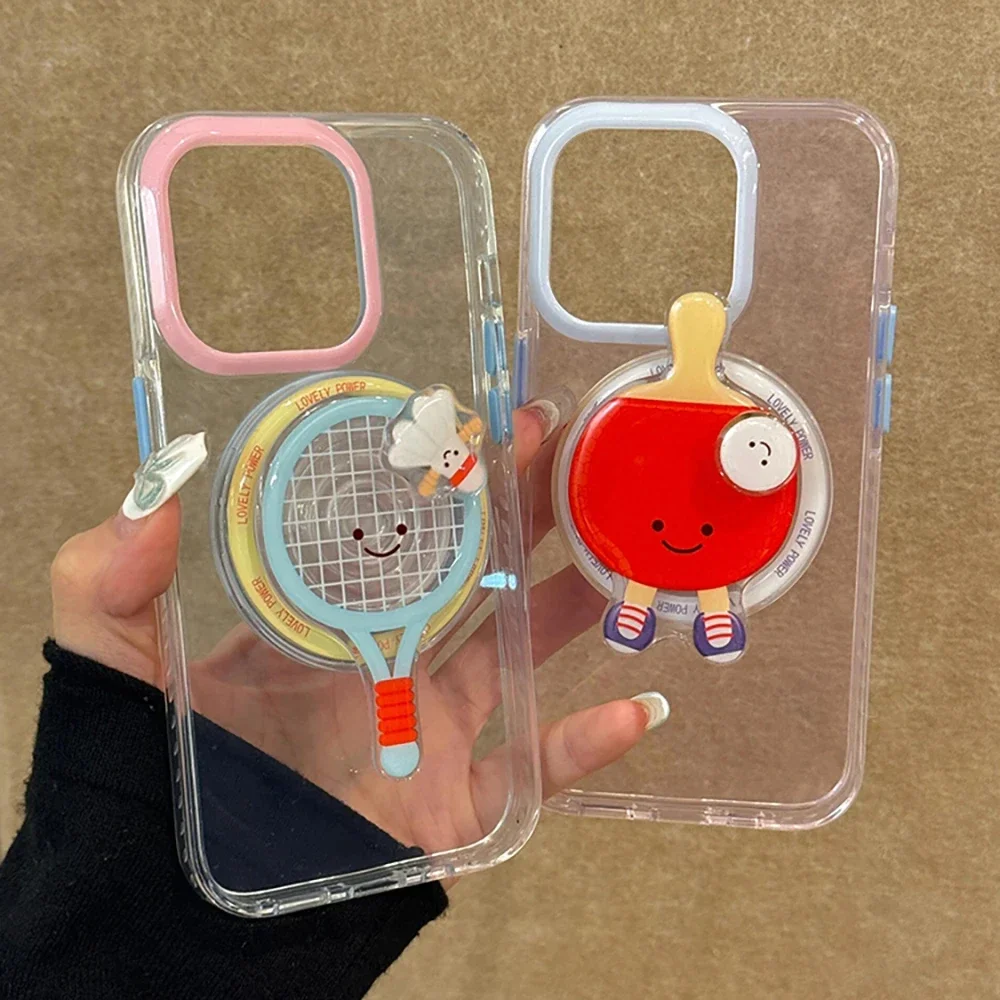 韓国スタイルかわいい回転可能な卓球バドミントン Magsafe ホルダー磁気電話グリップ Tok iPhone サムスンブラケットスタンド