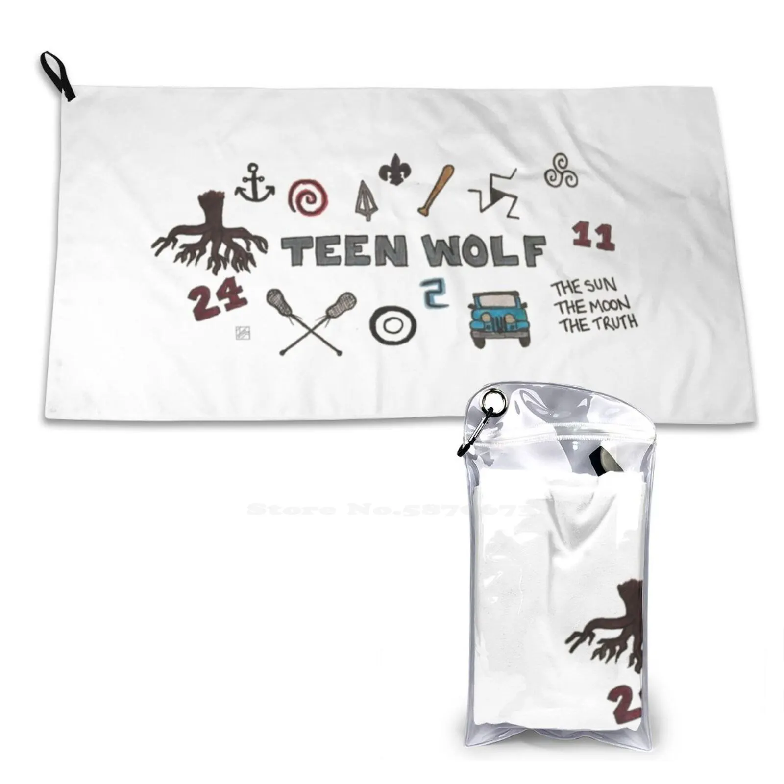 Teen Wolf Icons Soft Towel Quick Dry Beach Towel Teen Wolf Mtv Mccall Stiles Stilinski Allison Argent Derek Hale Lydia Jackson