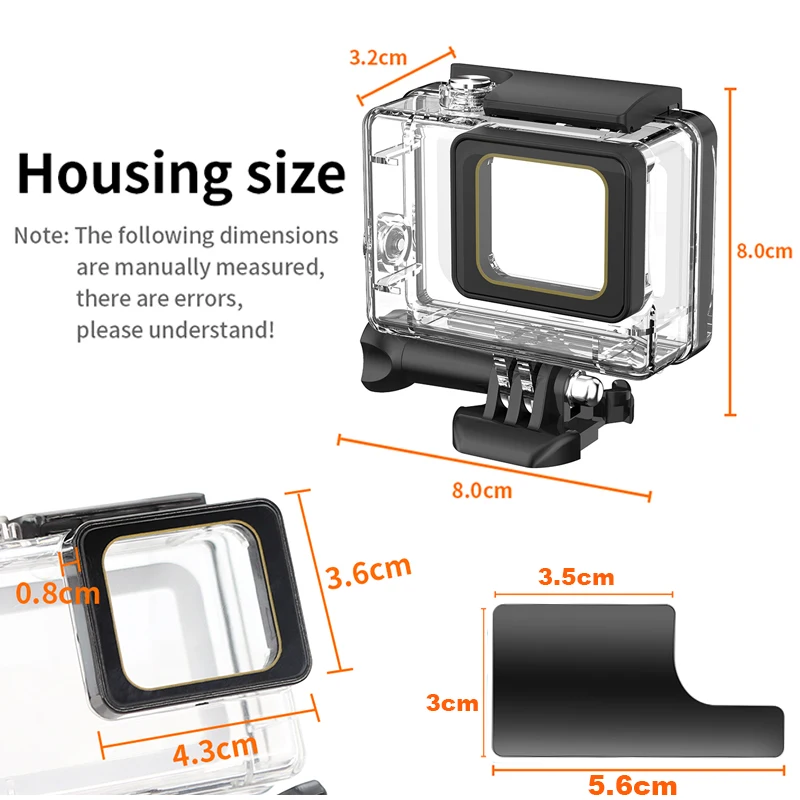 60m Underwater Diving Waterproof Case For Go Pro GoPro 5 6 7 Hero Black Protective Cover Housing Mount with Filter Accessory