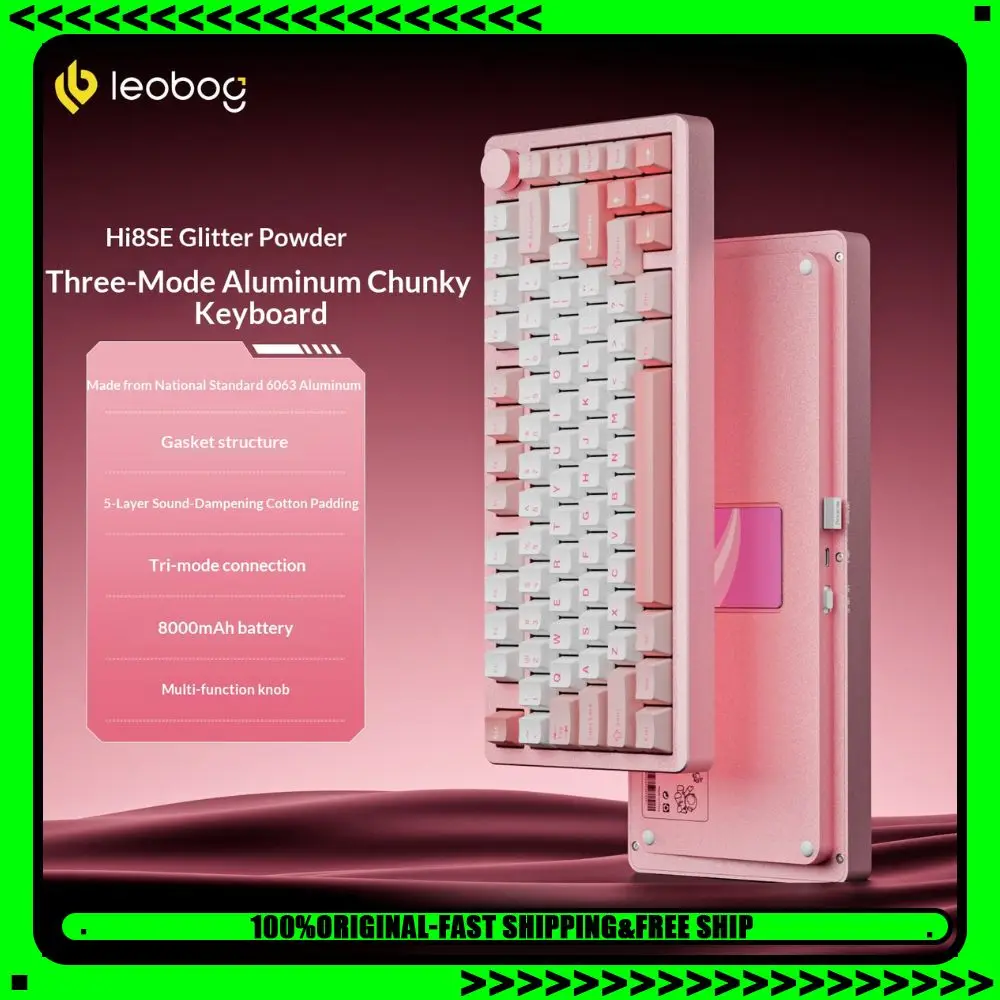 Leobog Hi8SE Mechanical Keyboard Kit Three Mode Wireless Gasket Keyboards CNC Aluminium Alloy Hot Swap Gamer PC Accessories Gift