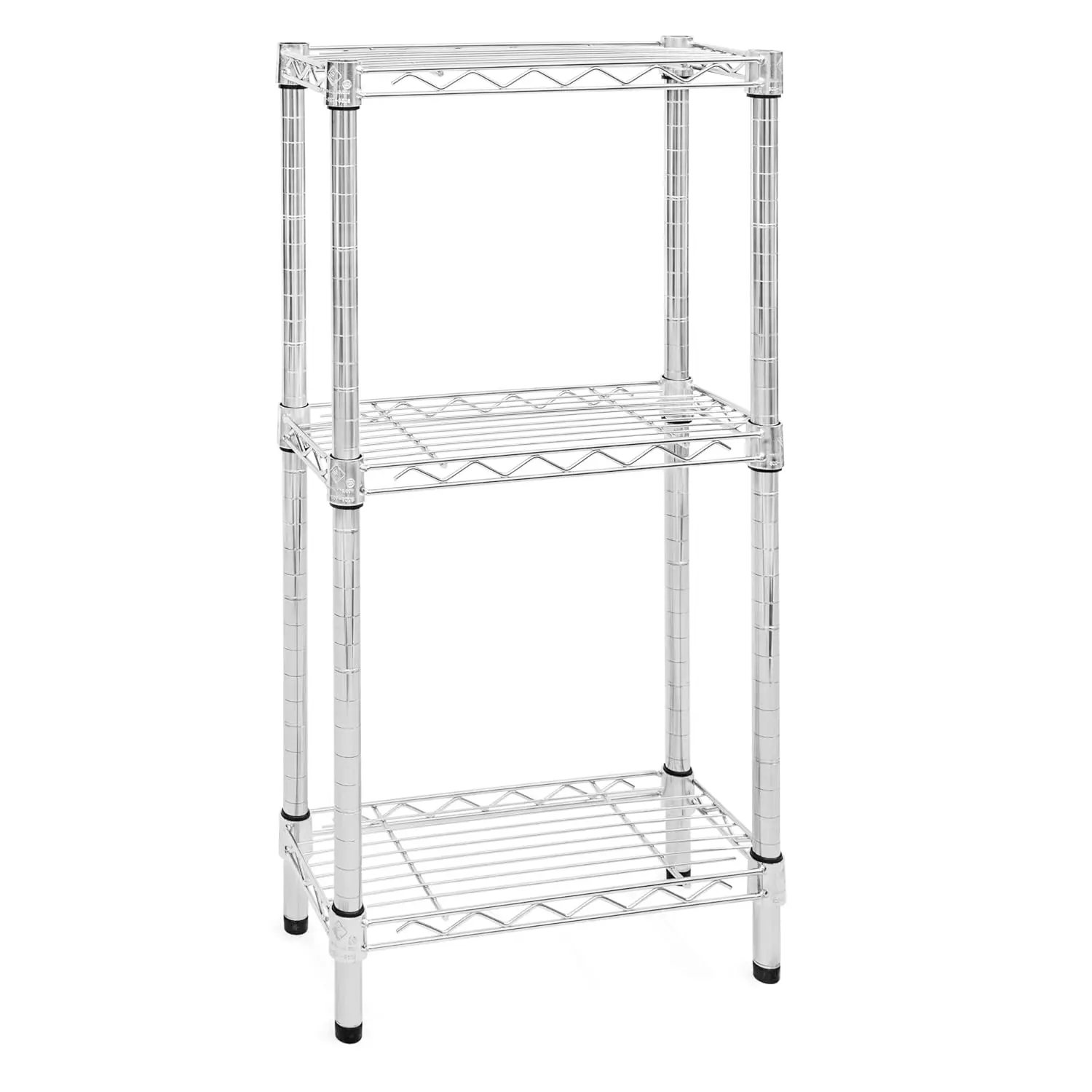 Chrome Wire Shelving 3 Tier Storage Rack 8x18 Inch, Customized