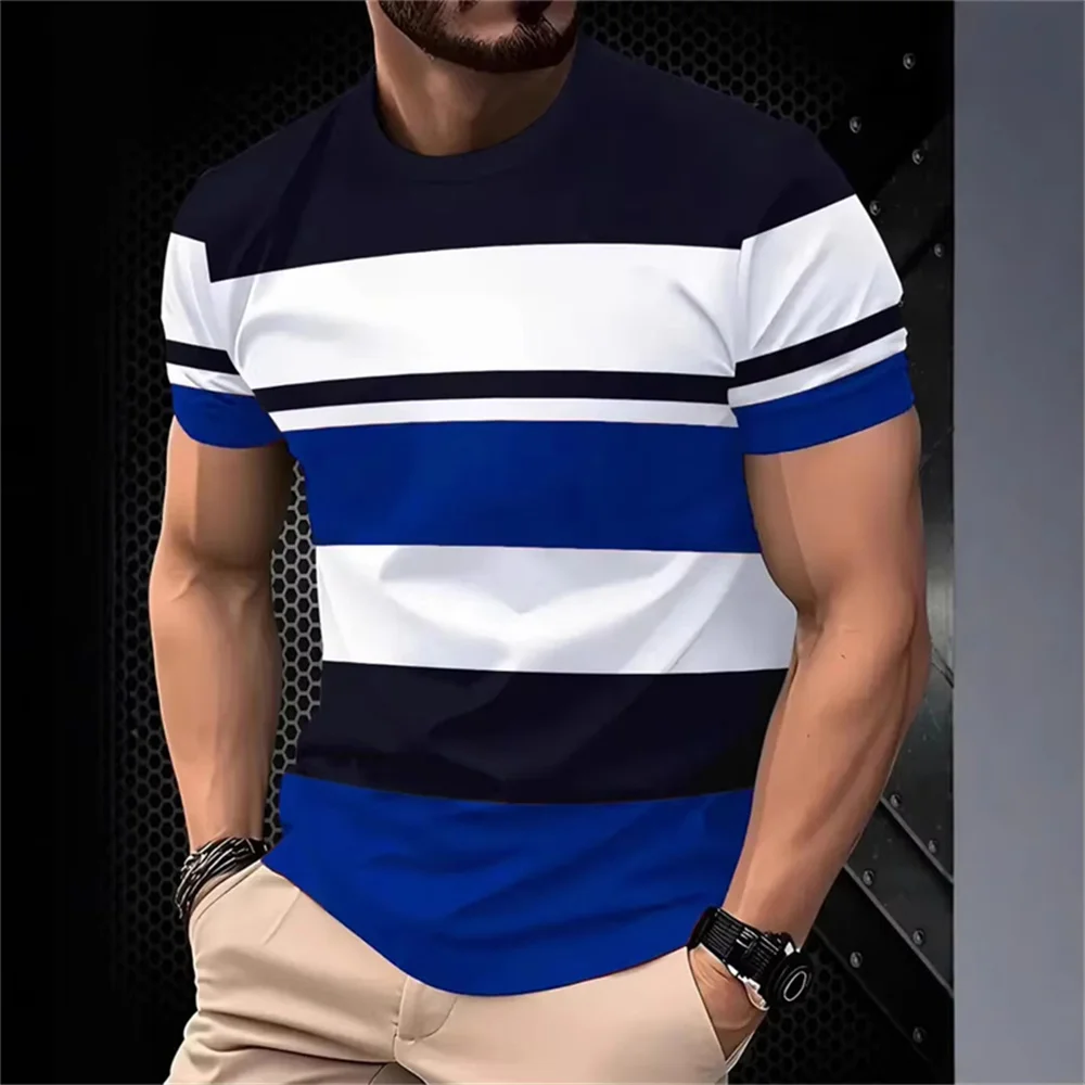 

Striped Printed Men's T-Shirts Fashion T-Shirts For Men Street Designer Short Sleeved Oversized Top Tees Daily Casual Sportswear