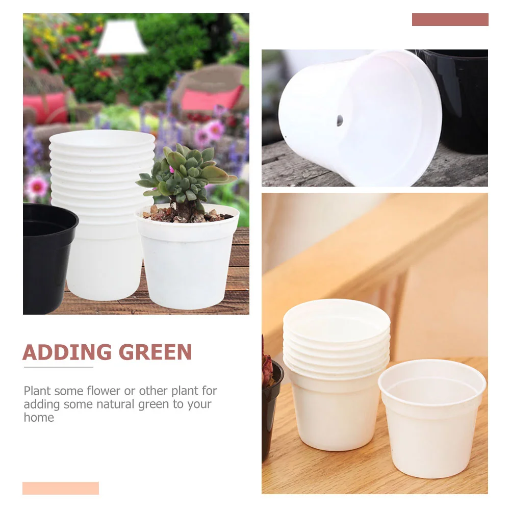 24 Pcs Flowerpot African Violet Pots Bonsai Nursery Plant Containers Garden Plastic Household Round