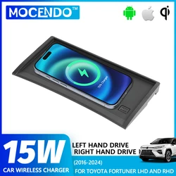 New fast Fortuner wireless charger for toyota fortuner Wireless Phone Charger Accessories 2022 2023 2024