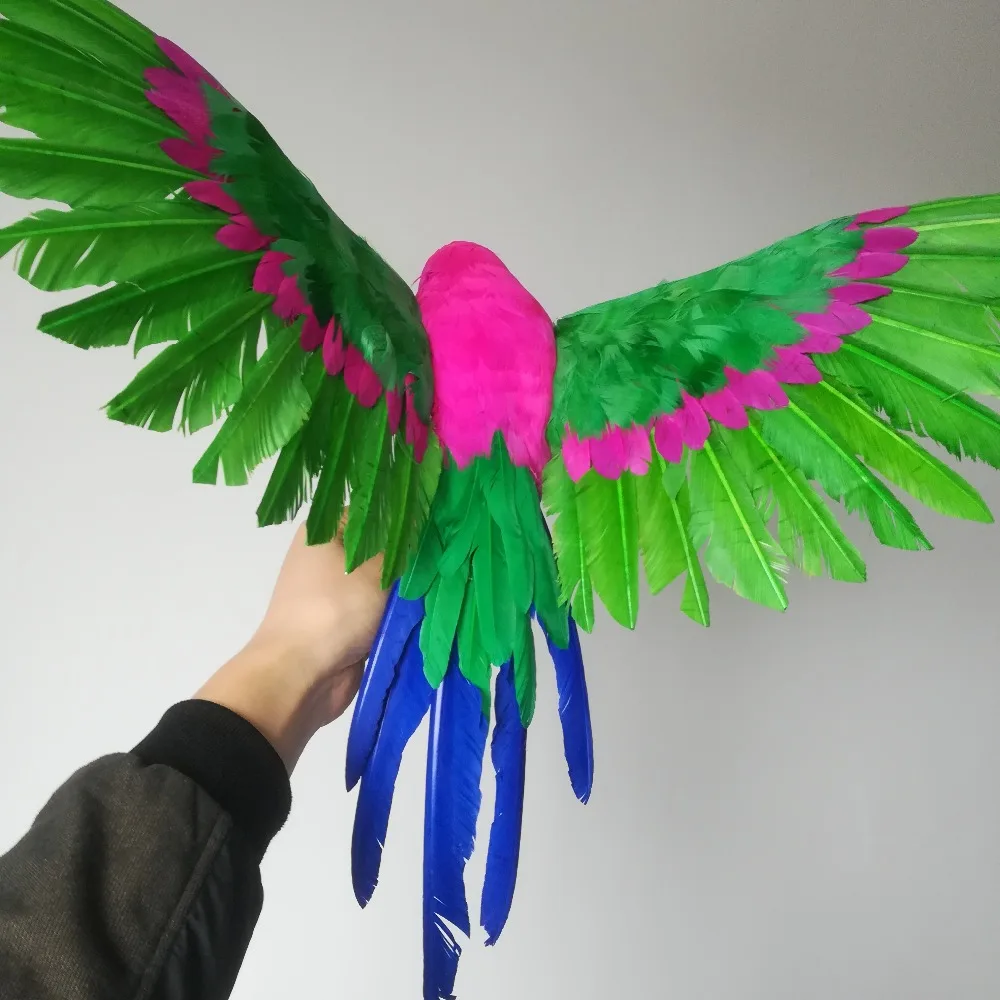 new real life green parrot model foam&feather wings parrot gift about 42x60cm d0185