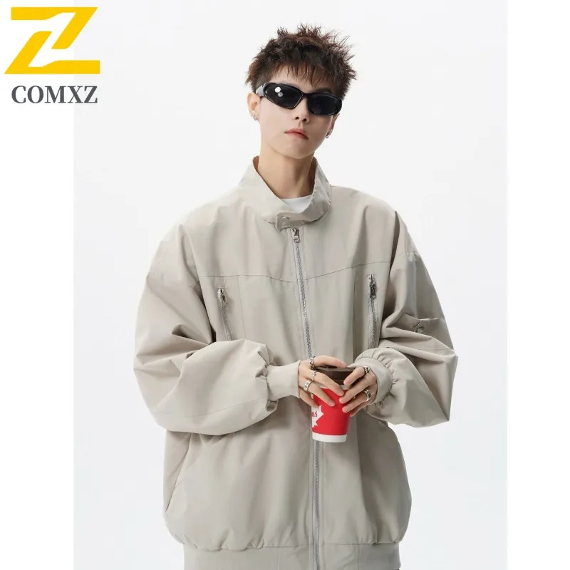 

COMXZ мужской плащ, стильный однотонный плащ для пешего туризма, рыбалки, удобные легкие уличные прогулочные куртки, минималистичное пальто