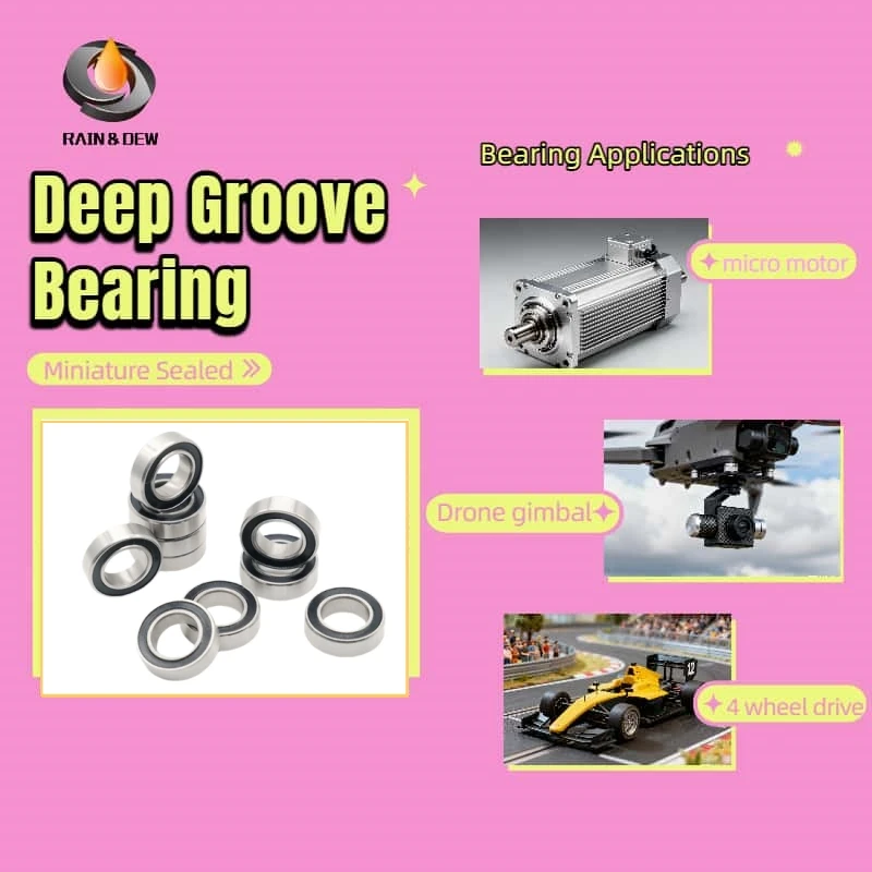 10Pcs Miniature Deep Groove Ball Bearings 604RS 4x12x4mm Bearing ABEC-7 608 623 625 695 6001 6800 6802 6900 6901 6902 6903 2RS